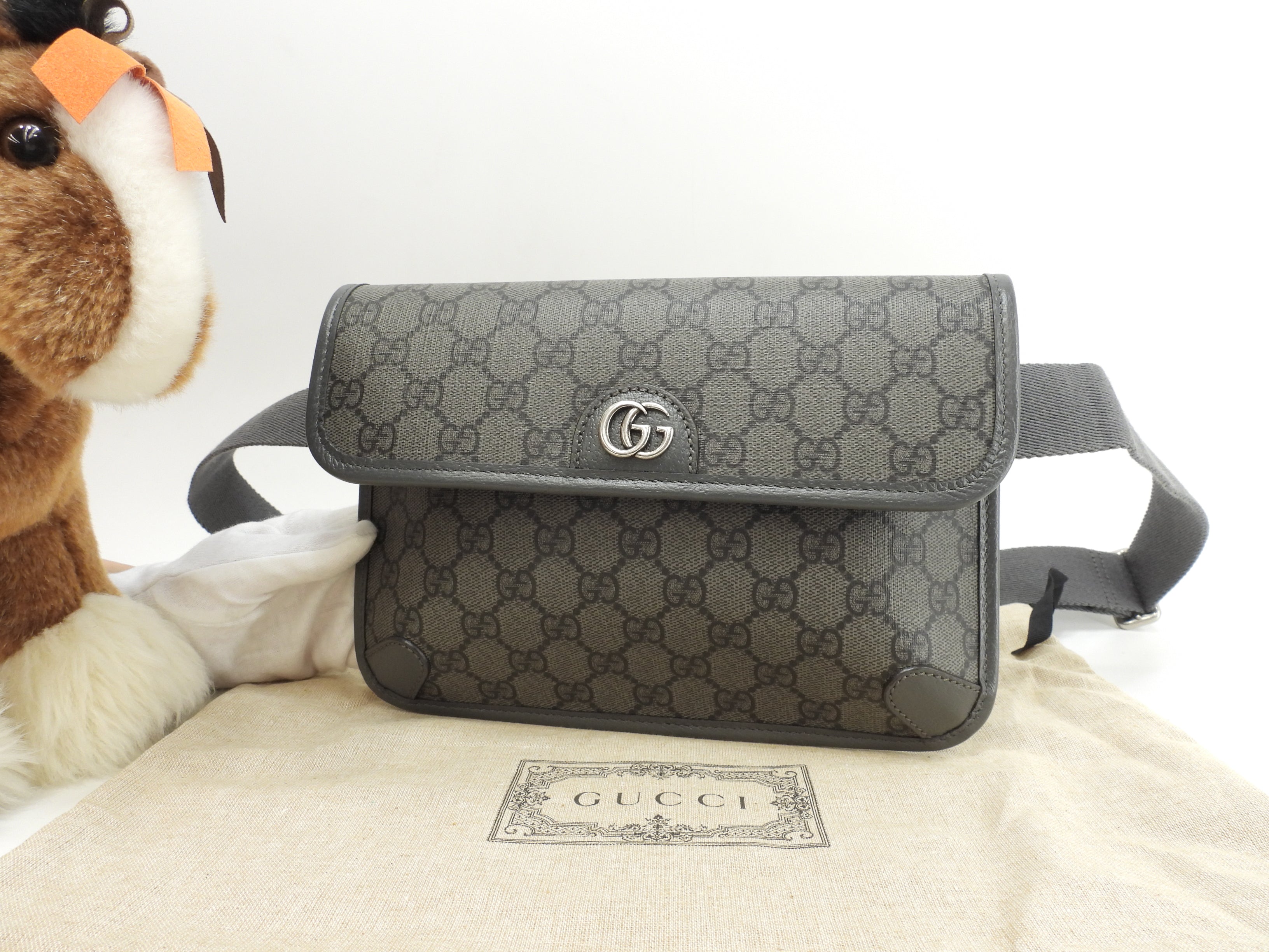 Gucci borsa a tracolla piccola GG Supreme old grigio marsupio bum bag come nuovo @ 8