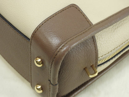 Loewe Amazona 23 in pelle crema/bordeaux, mini borsa a mano, pochette, ottime condizioni @061210