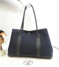 Hermès Garden Party PM tracolla lunga cotone pelle nera tote bag ottime condizioni@□P 3