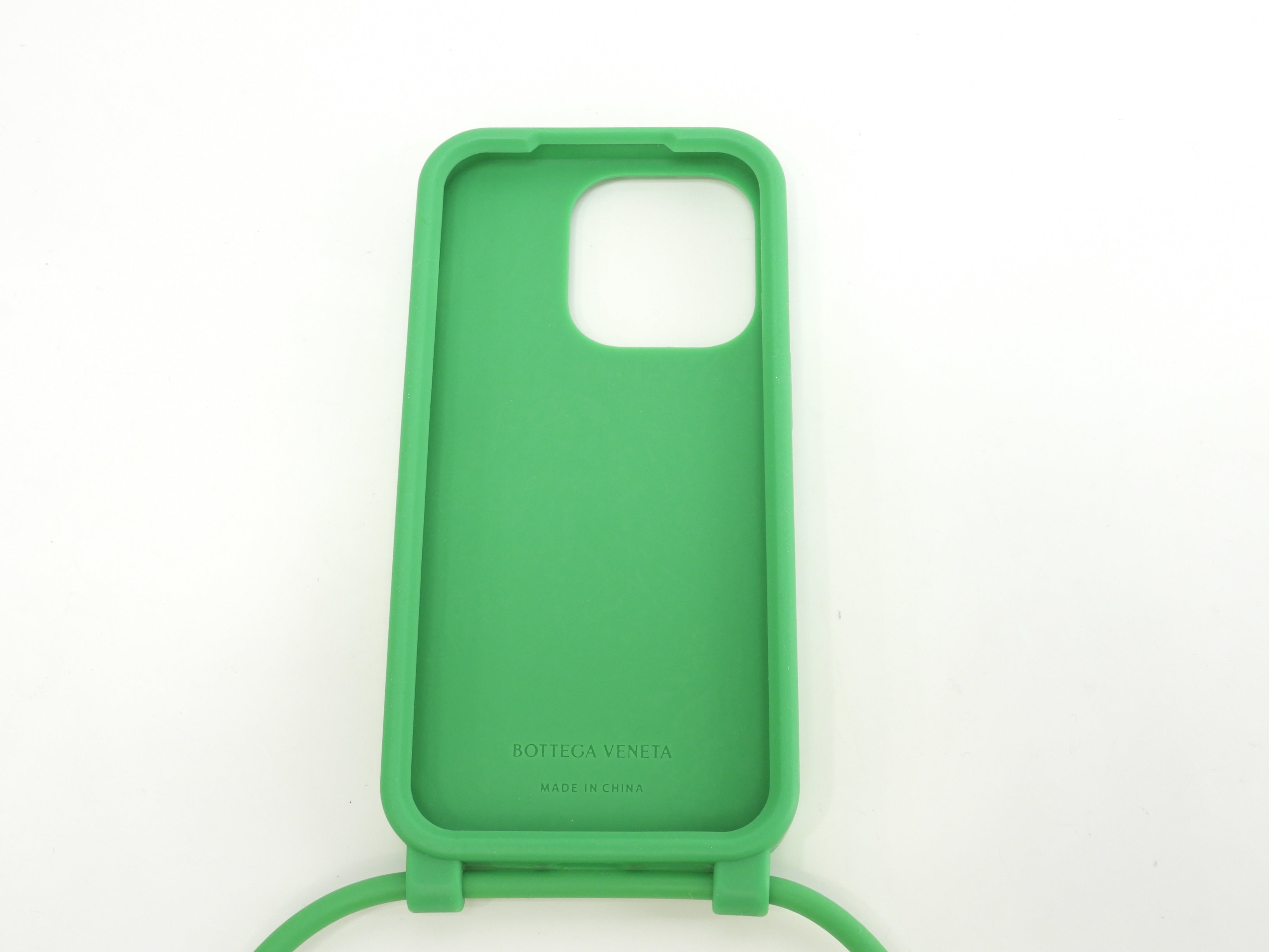 ボッテガヴェネタ s付iphone14Proケース 中イントレチャート シリコン緑 カバー 美品@ 29