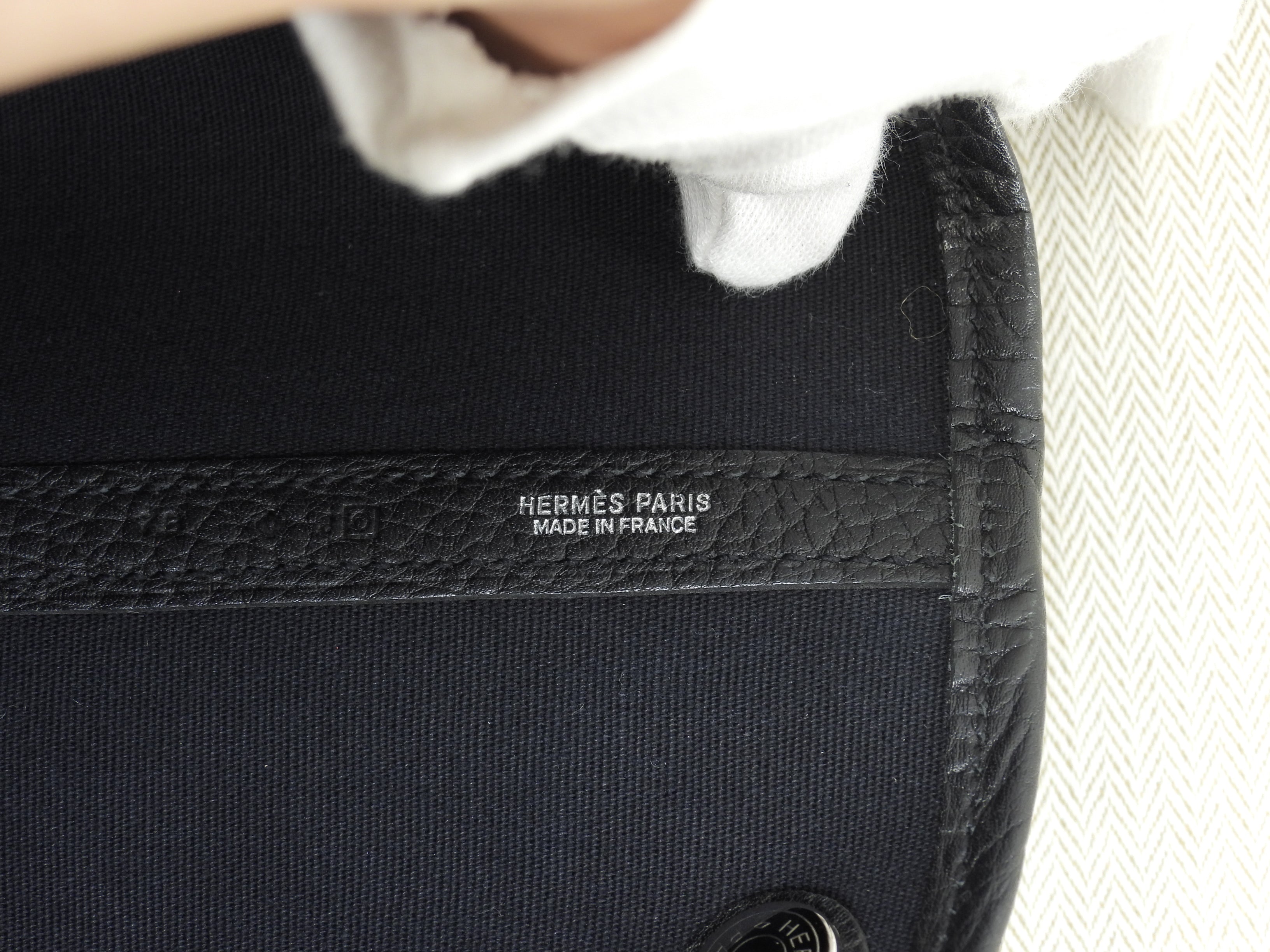 Hermès Garden Party PM tracolla lunga cotone pelle nera tote bag ottime condizioni@□P 3