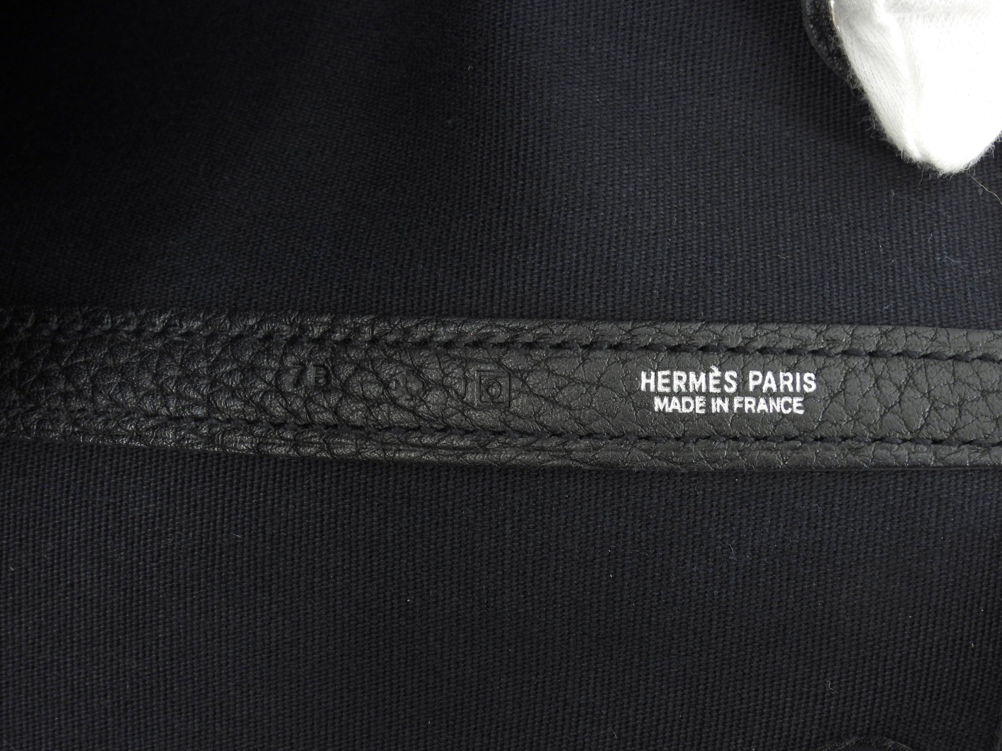 Hermès Garden Party PM tracolla lunga cotone pelle nera tote bag ottime condizioni@□P 3