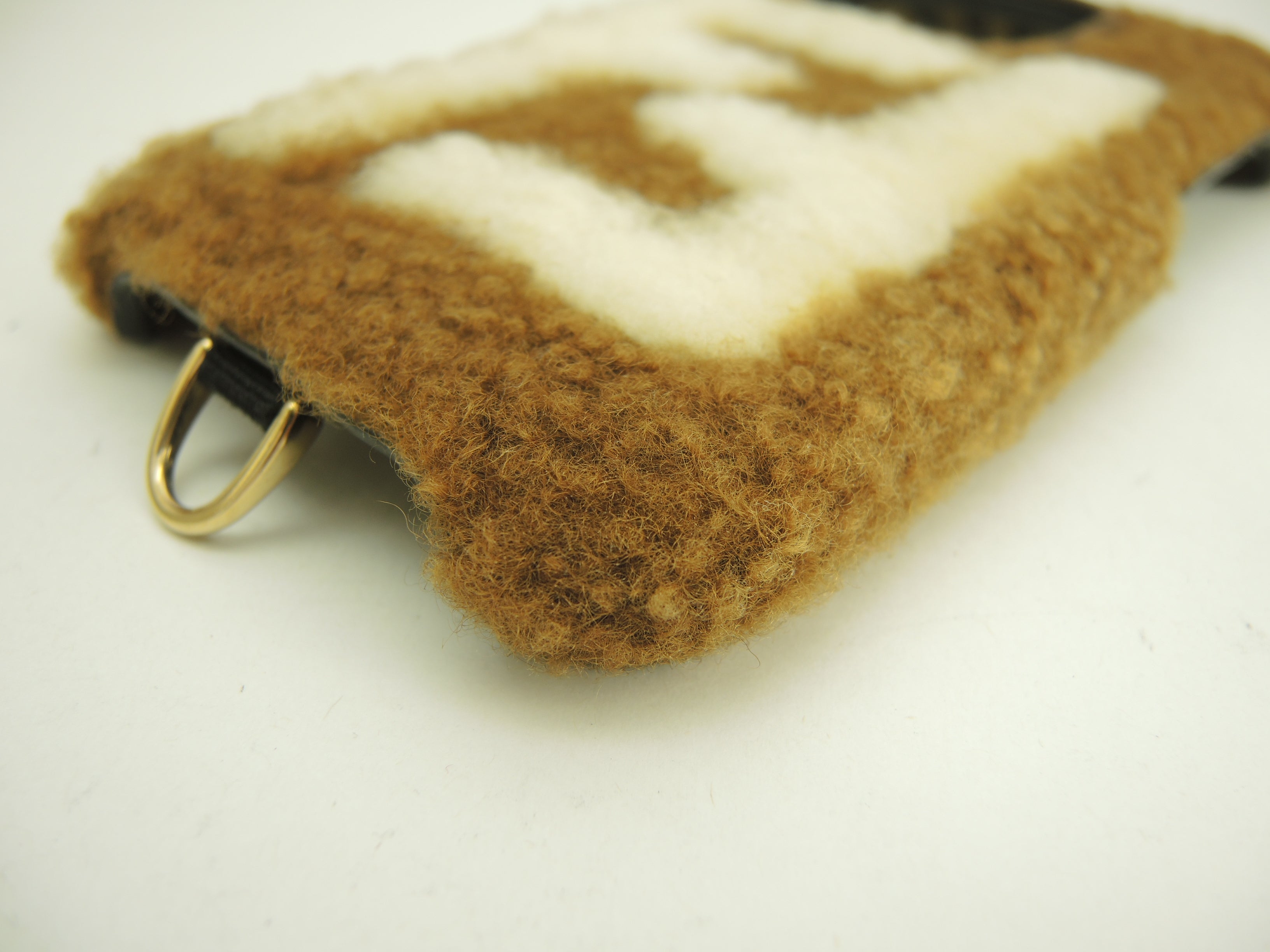 FENDI Custodia iPhone 14 Pro Pekan Montone Marrone Crema Cover Telefono @ 1