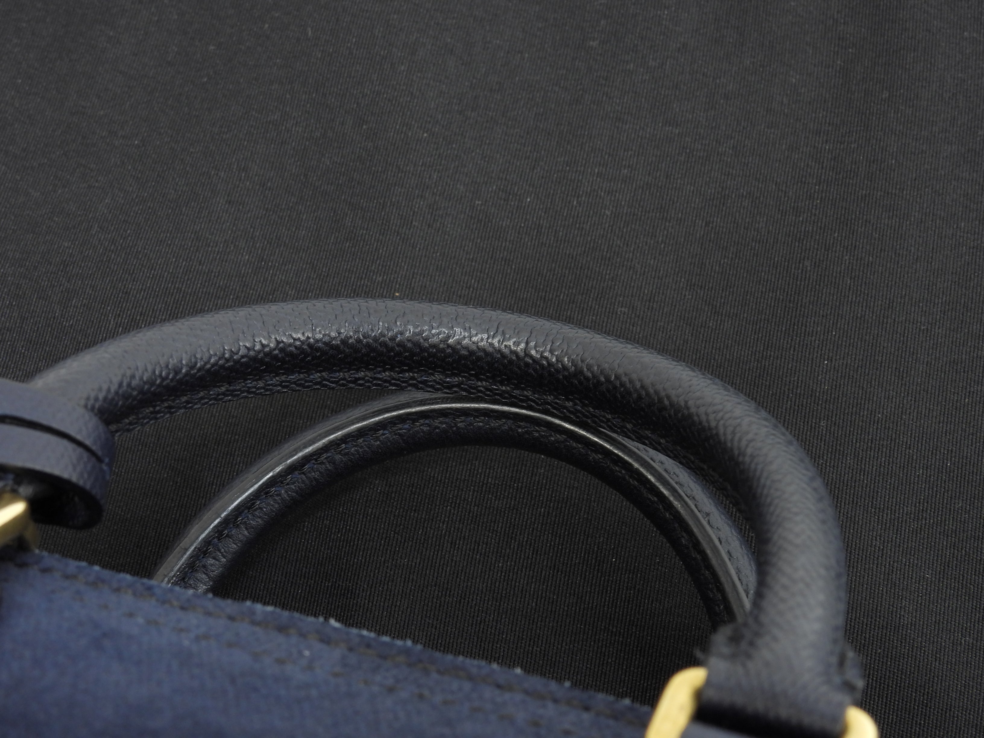 Loewe Amazona 23 Suede Denim Blue Pochette con Tracolla Mini Borsa a Mano, condizioni eccellenti@061403