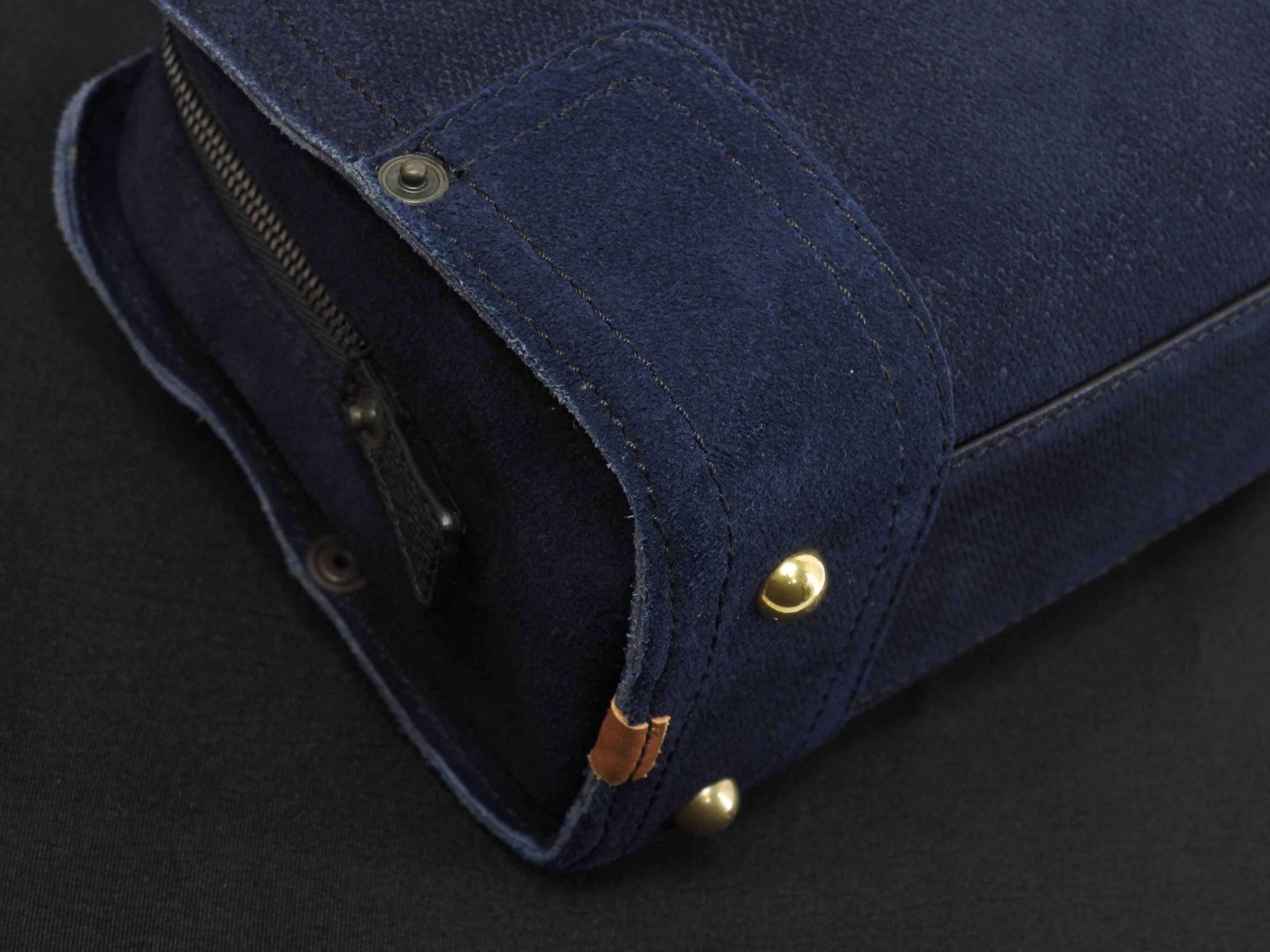 Loewe Amazona 23 Suede Denim Blue Pochette con Tracolla Mini Borsa a Mano, condizioni eccellenti@061403