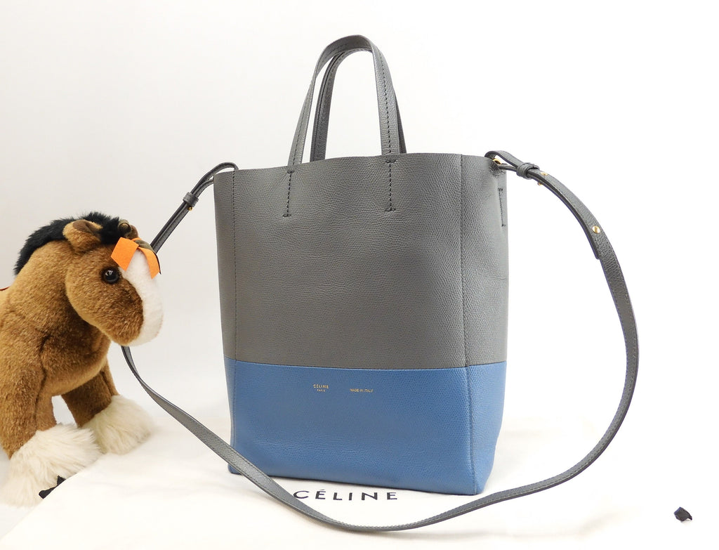Celine Cabas Small Pelle Grigio Azzurro Pochette Borsa a mano Shopper @U-CU-1107