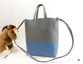 Celine Cabas Small Pelle Grigio Azzurro Pochette Borsa a mano Shopper @U-CU-1107