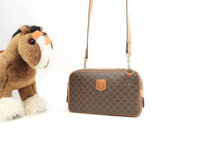 Celine pochette Macadam Triomphe marrone, borsa a tracolla trasversale 7@M92*