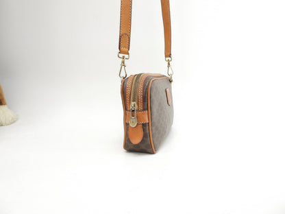 Celine pochette Macadam Triomphe marrone, borsa a tracolla trasversale 7@M92*