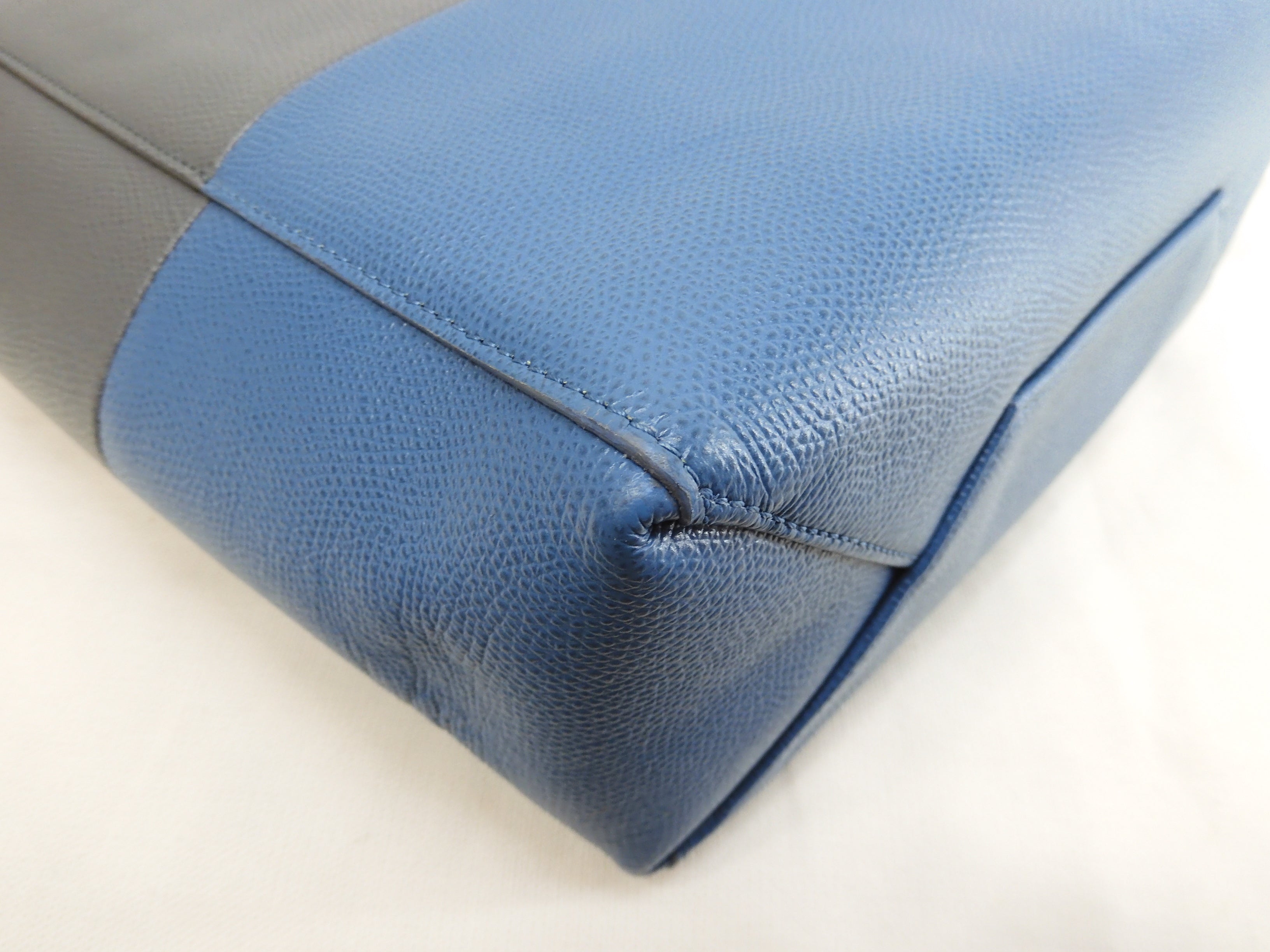 Celine Cabas Small Pelle Grigio Azzurro Pochette Borsa a mano Shopper @U-CU-1107