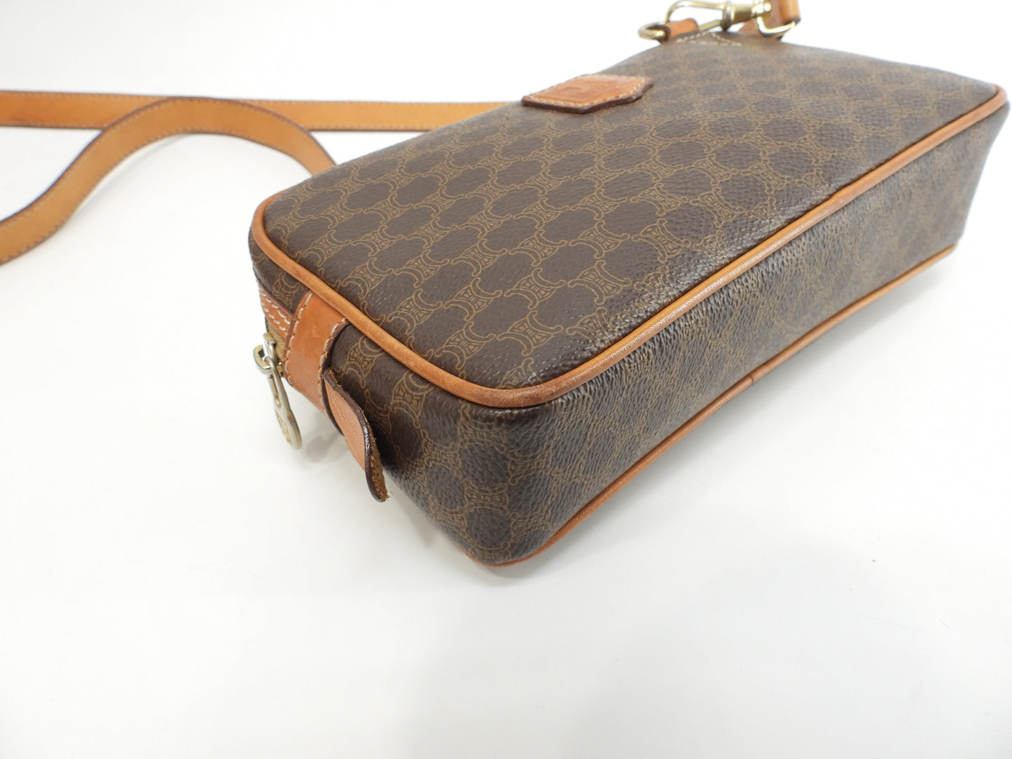 Celine pochette Macadam Triomphe marrone, borsa a tracolla trasversale 7@M92*