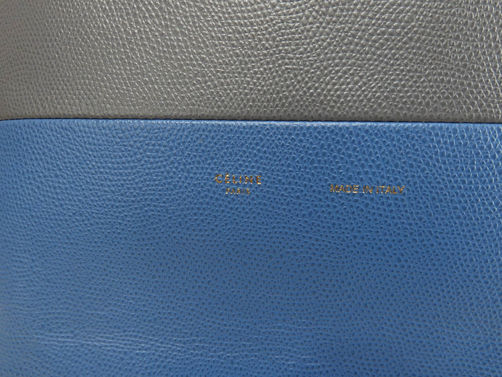 Celine Cabas Small Pelle Grigio Azzurro Pochette Borsa a mano Shopper @U-CU-1107