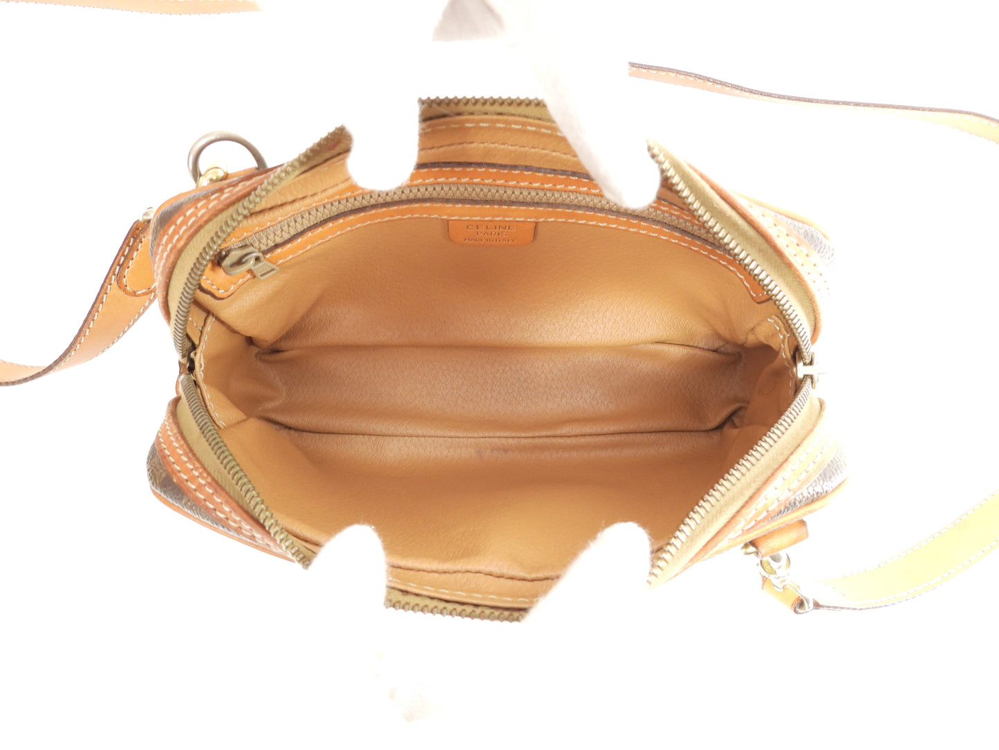 Celine pochette Macadam Triomphe marrone, borsa a tracolla trasversale 7@M92*