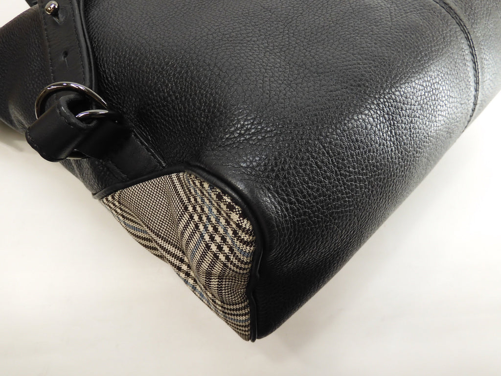 Christian Louboutin Zaino con borchie, a quadri neri, grande, borsa tote @ 60