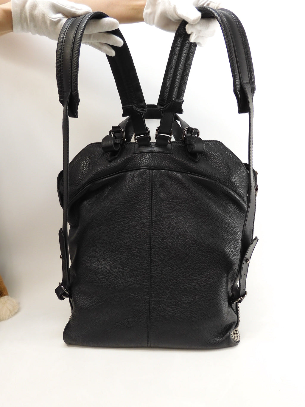 Christian Louboutin Zaino con borchie, a quadri neri, grande, borsa tote @ 60