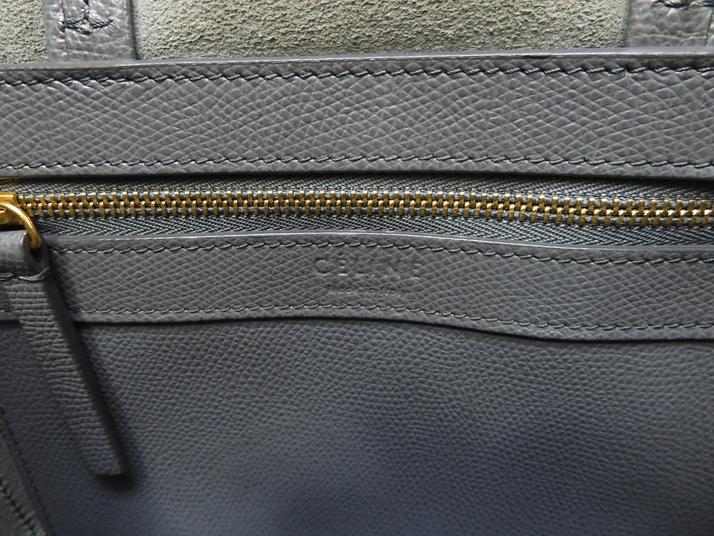 Celine Cabas Small Pelle Grigio Azzurro Pochette Borsa a mano Shopper @U-CU-1107