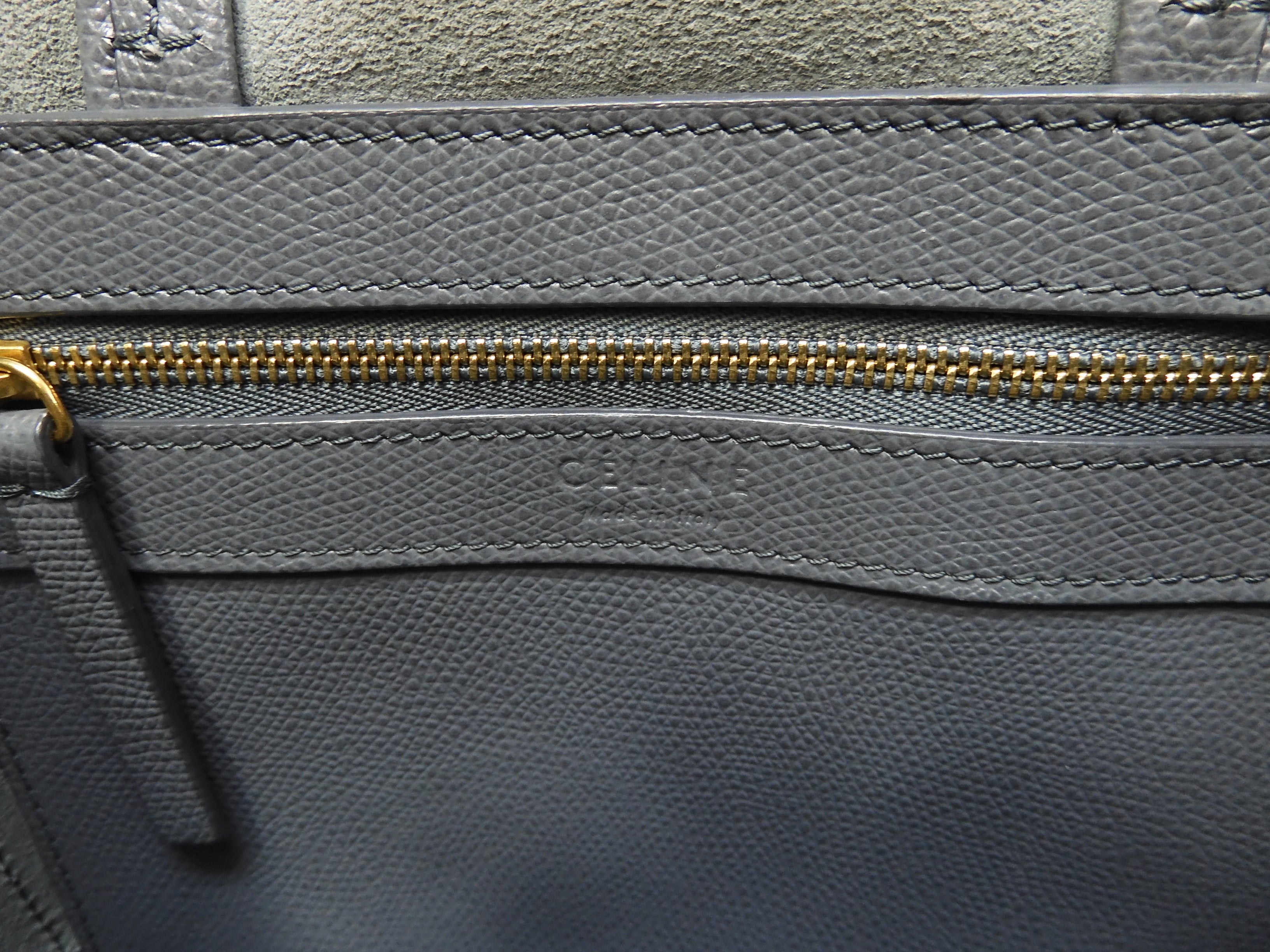 Celine Cabas Small Pelle Grigio Azzurro Pochette Borsa a mano Shopper @U-CU-1107