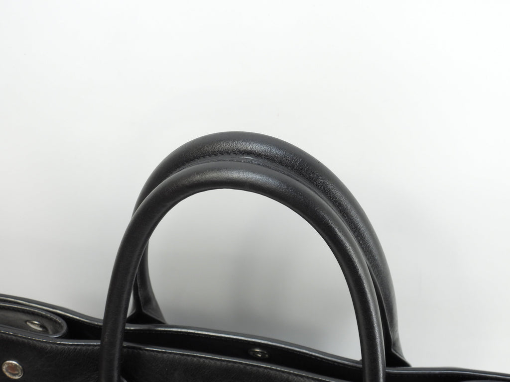 Borsa tote Saint Laurent Rive Gauche in pelle nera, verticale, da uomo, YSL@GNR663970-0421