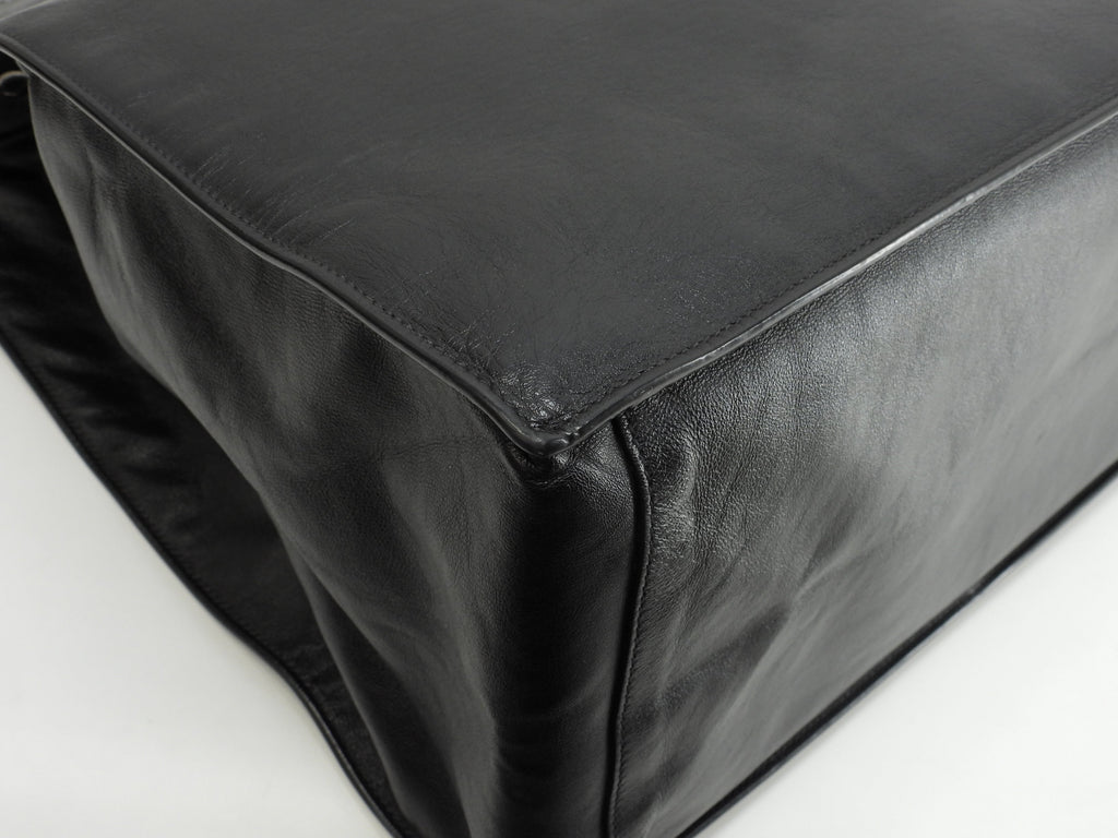 Borsa tote Saint Laurent Rive Gauche in pelle nera, verticale, da uomo, YSL@GNR663970-0421