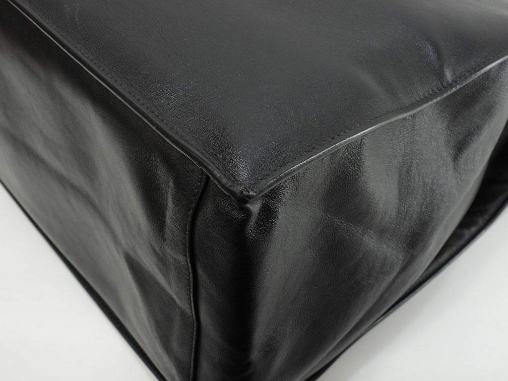 Borsa tote Saint Laurent Rive Gauche in pelle nera, verticale, da uomo, YSL@GNR663970-0421