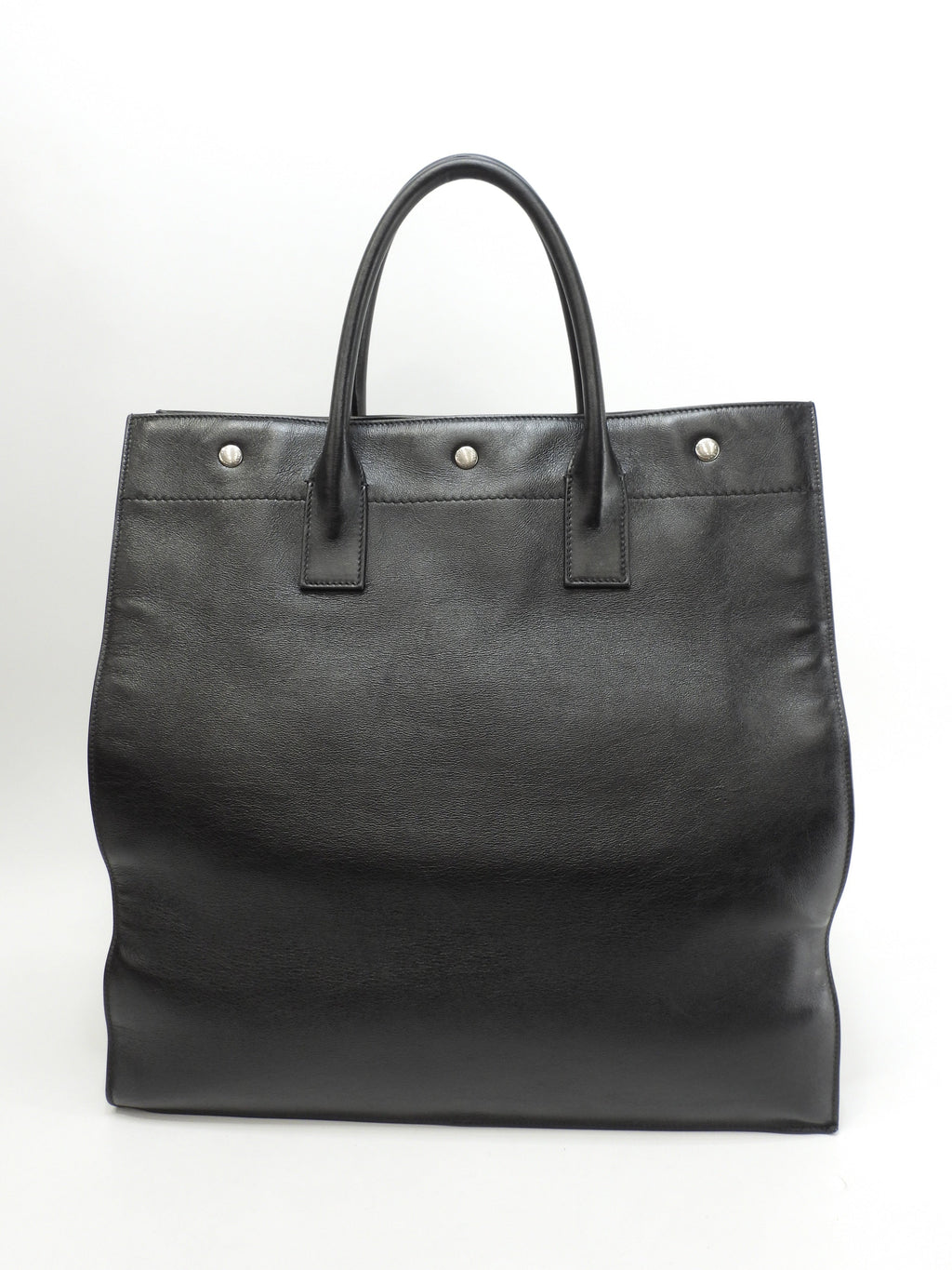 Borsa tote Saint Laurent Rive Gauche in pelle nera, verticale, da uomo, YSL@GNR663970-0421
