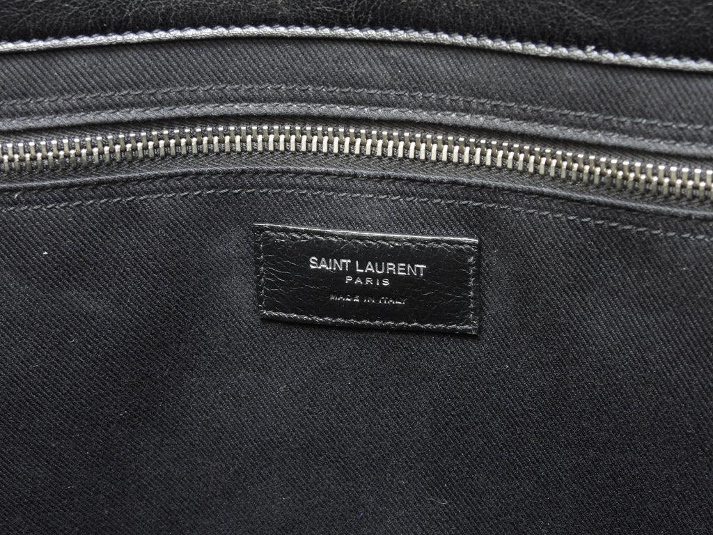 Borsa tote Saint Laurent Rive Gauche in pelle nera, verticale, da uomo, YSL@GNR663970-0421