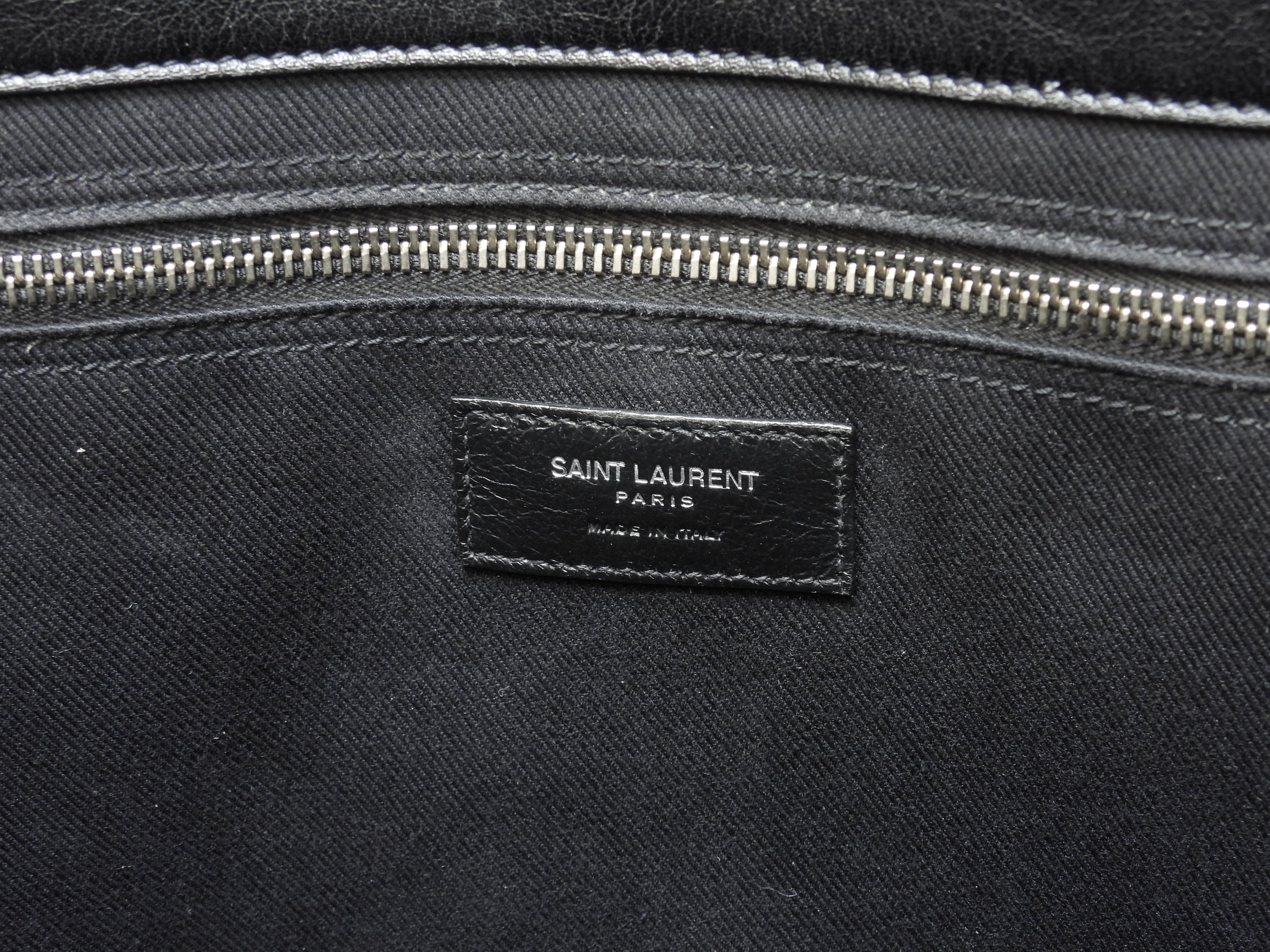 Borsa tote Saint Laurent Rive Gauche in pelle nera, verticale, da uomo, YSL@GNR663970-0421