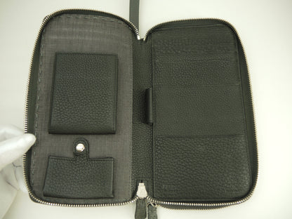 Fendi Clutch Wallet Pelle Selleria Grigio Portafoglio Lungo Doppia Zip @ 14