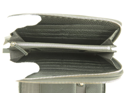 Fendi Clutch Wallet Pelle Selleria Grigio Portafoglio Lungo Doppia Zip @ 14