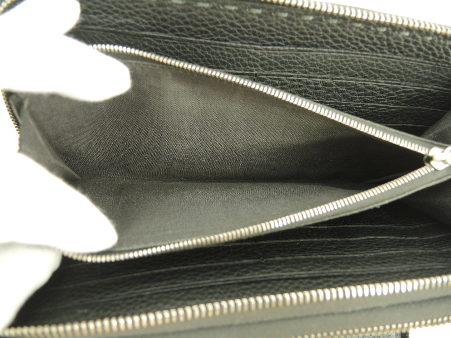 Fendi Clutch Wallet Pelle Selleria Grigio Portafoglio Lungo Doppia Zip @ 14