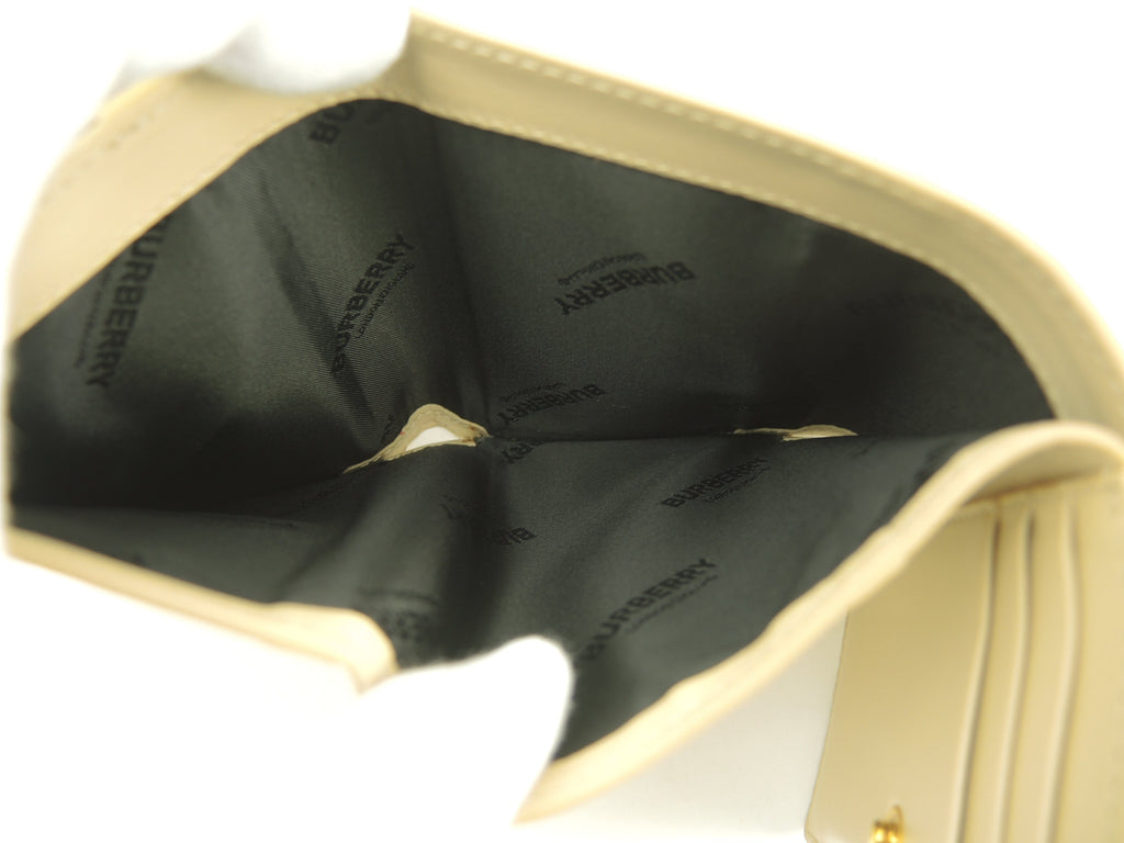 Burberry portafoglio compatto a tre ante in PVC/pelle con motivo check, portafoglio piccolo, come nuovo@POPELFI071SEB