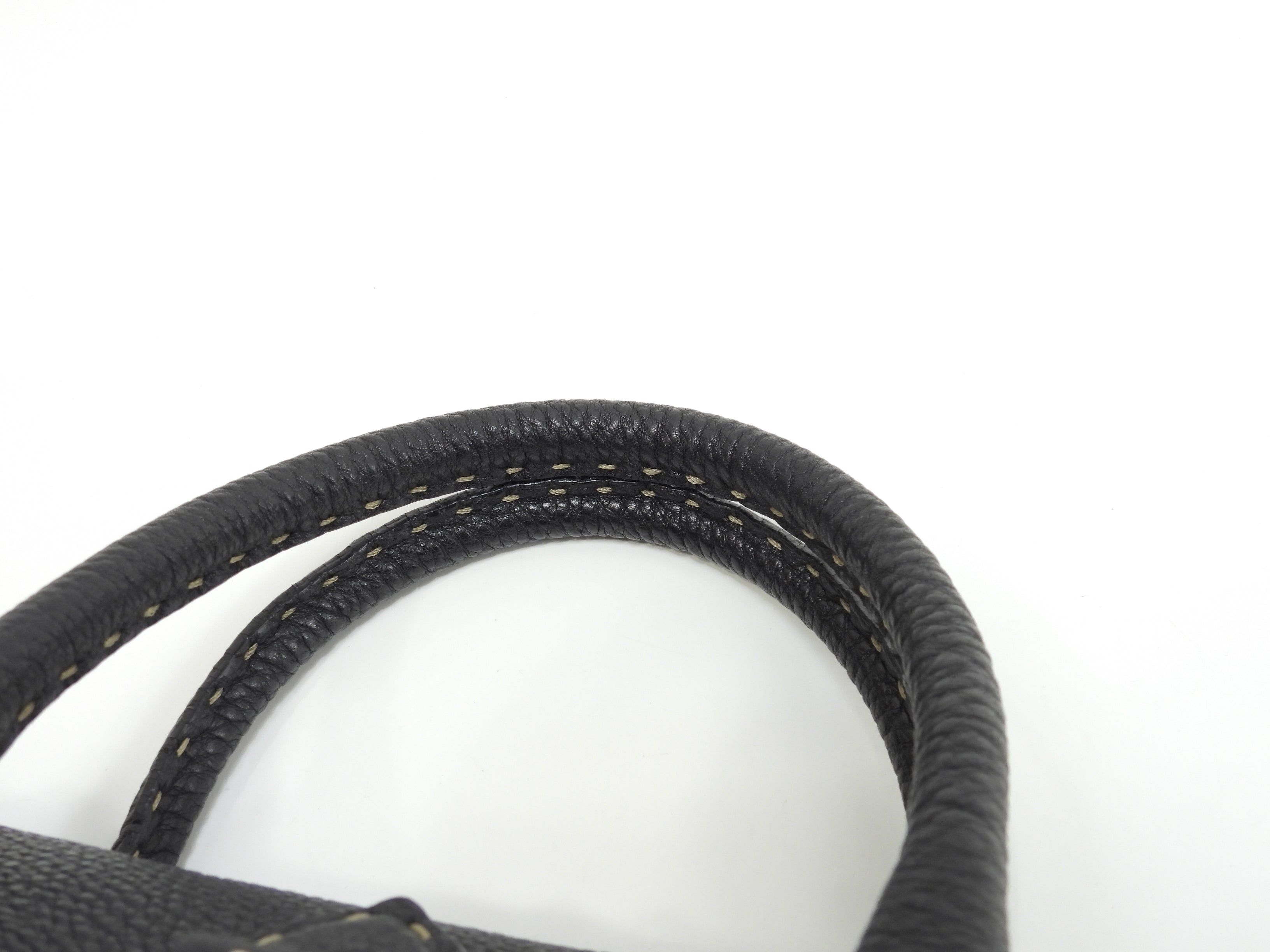 Fendi Mini Linda in pelle Selleria nera, hardware argento, borsa a mano piccola, pari al nuovo @ 24