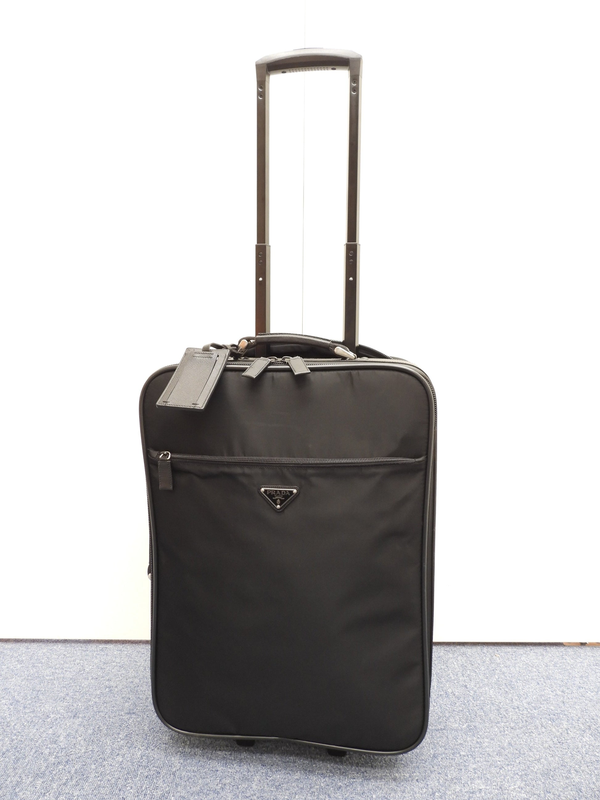 プラダ キャリーバッグ テスート/サフィアーノ 黒 旅行用トロリーバッグ ボストンバッグ 美品@ 1