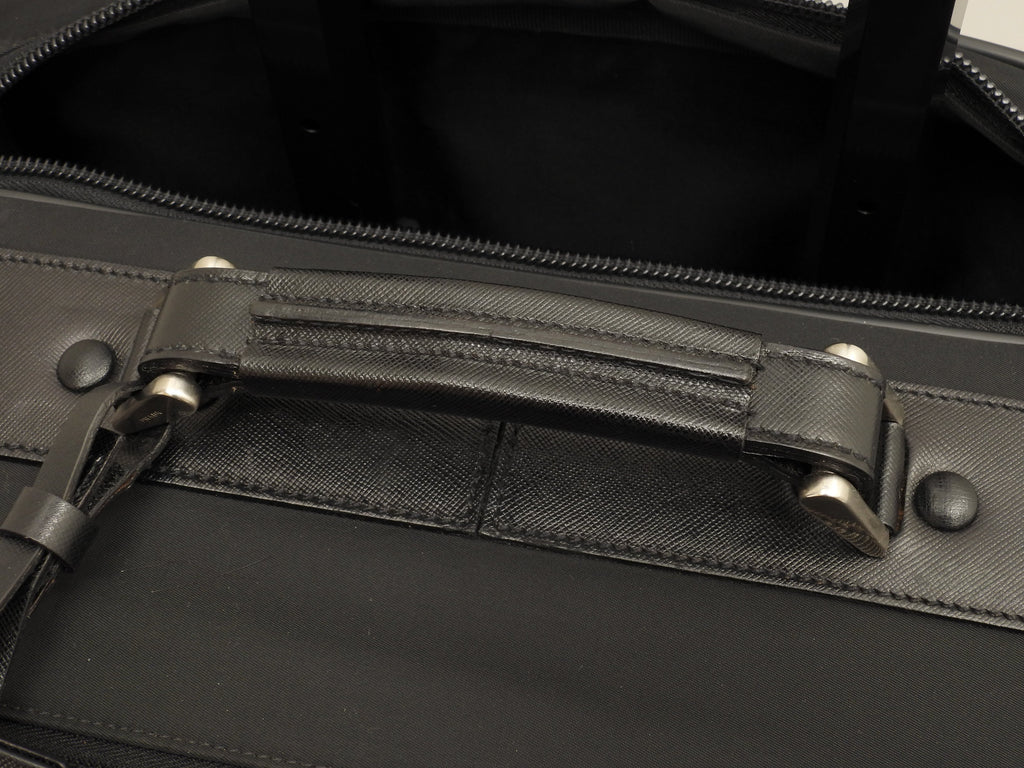 Prada Trolley bag in tessuto/saffiano nera, borsa da viaggio, borsone, ottime condizioni @ 1