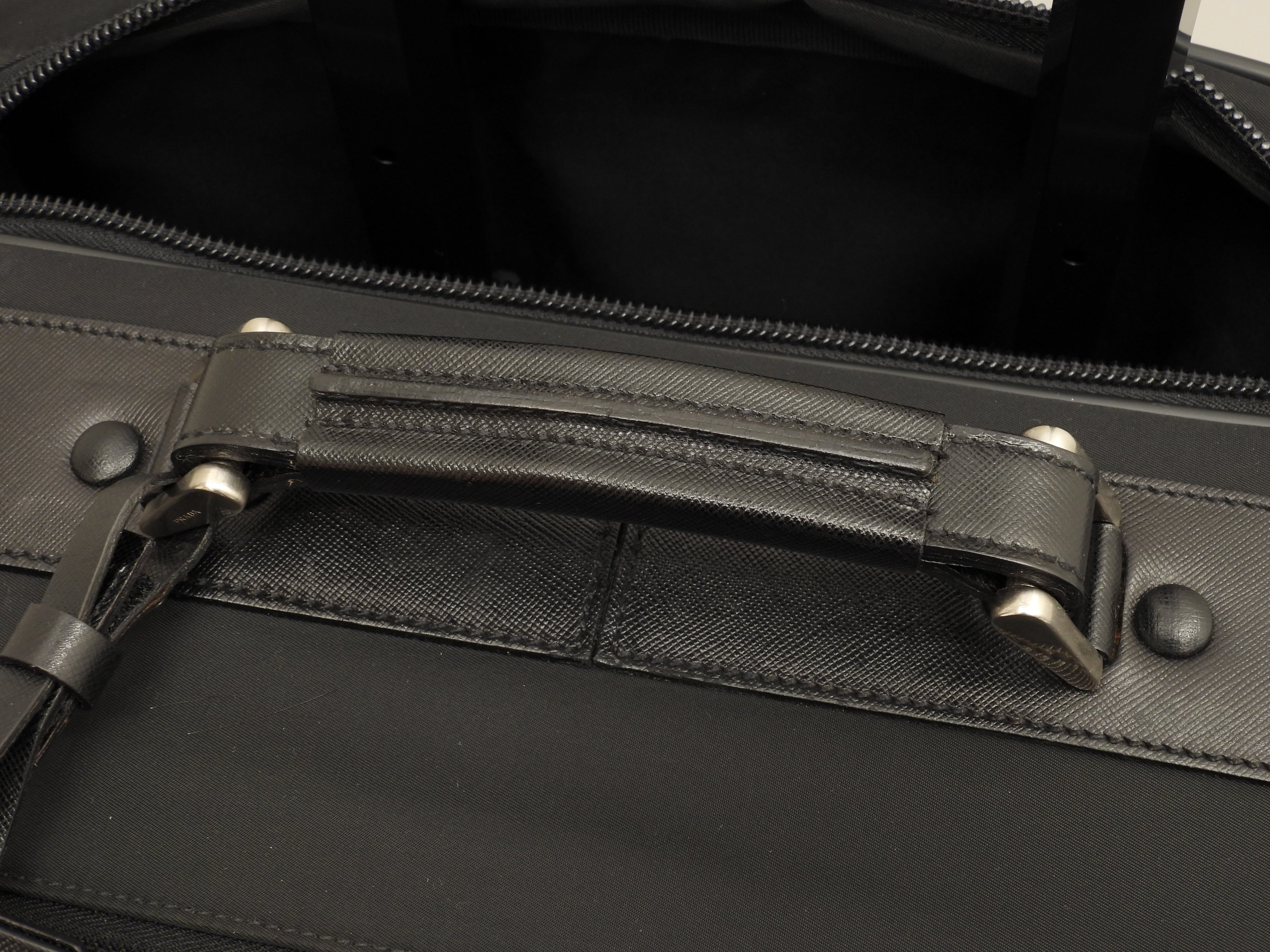 Prada Trolley bag in tessuto/saffiano nera, borsa da viaggio, borsone, ottime condizioni @ 1