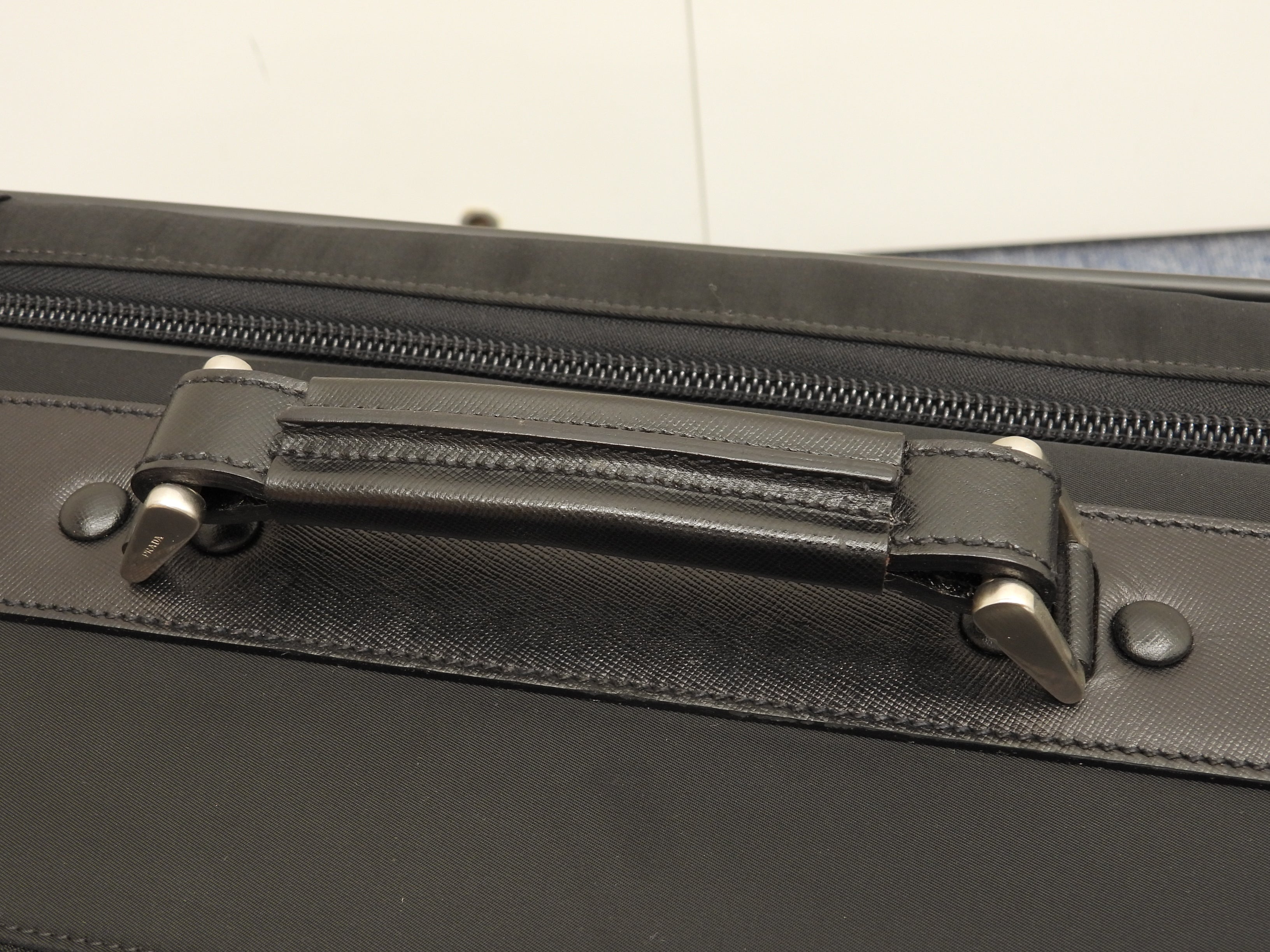 Prada Trolley bag in tessuto/saffiano nera, borsa da viaggio, borsone, ottime condizioni @ 1