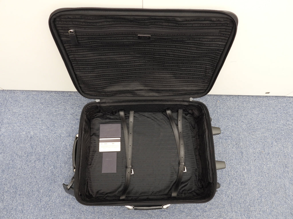 Prada Trolley bag in tessuto/saffiano nera, borsa da viaggio, borsone, ottime condizioni @ 1