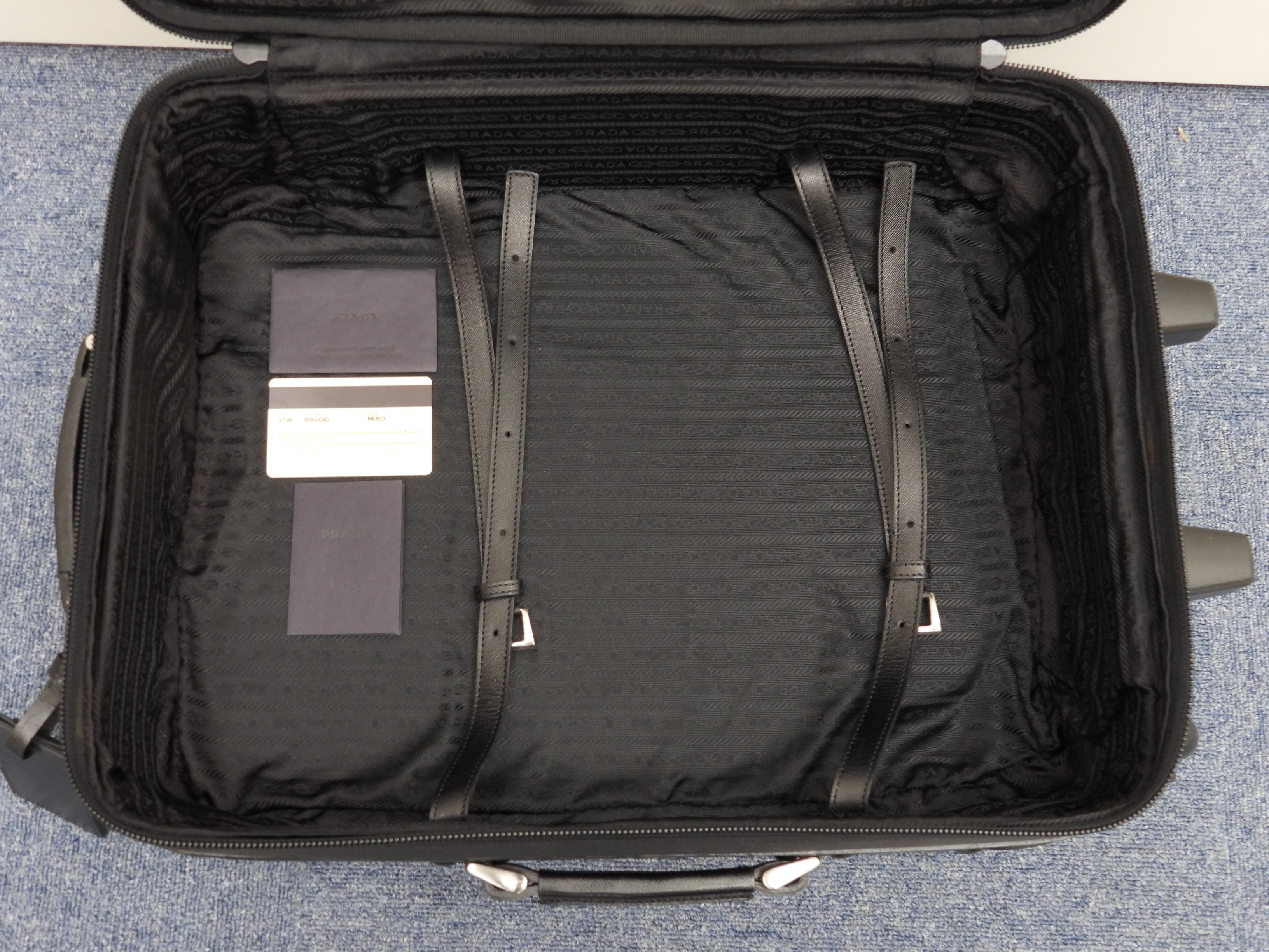 Prada Trolley bag in tessuto/saffiano nera, borsa da viaggio, borsone, ottime condizioni @ 1