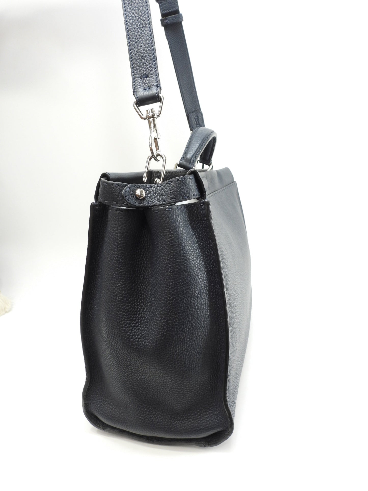 Fendi Peekaboo grande in pelle Selleria blu, borsa a mano da uomo, borsa a tracolla, in ottime condizioni @ 25