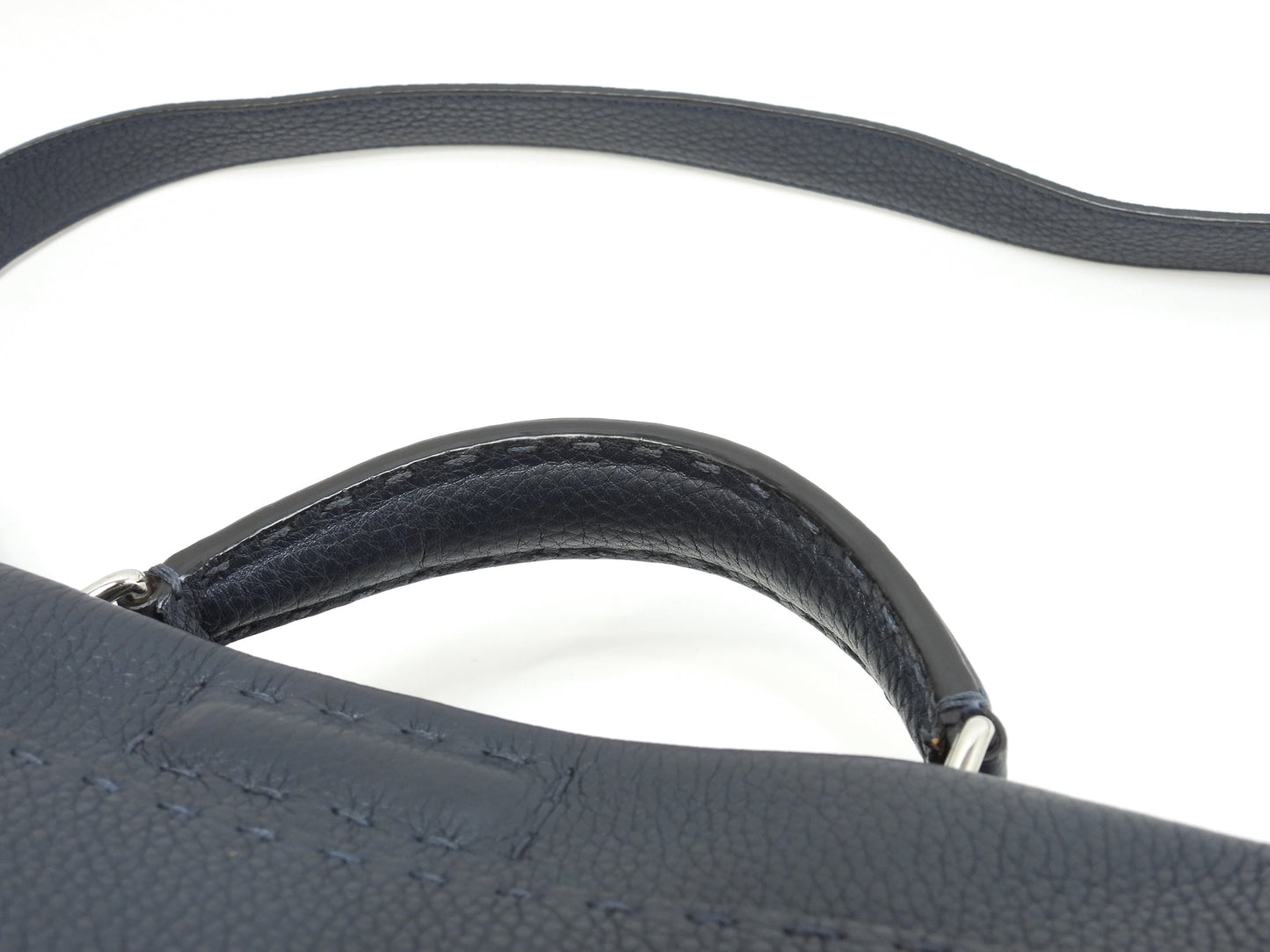 Fendi Peekaboo grande in pelle Selleria blu, borsa a mano da uomo, borsa a tracolla, in ottime condizioni @ 25