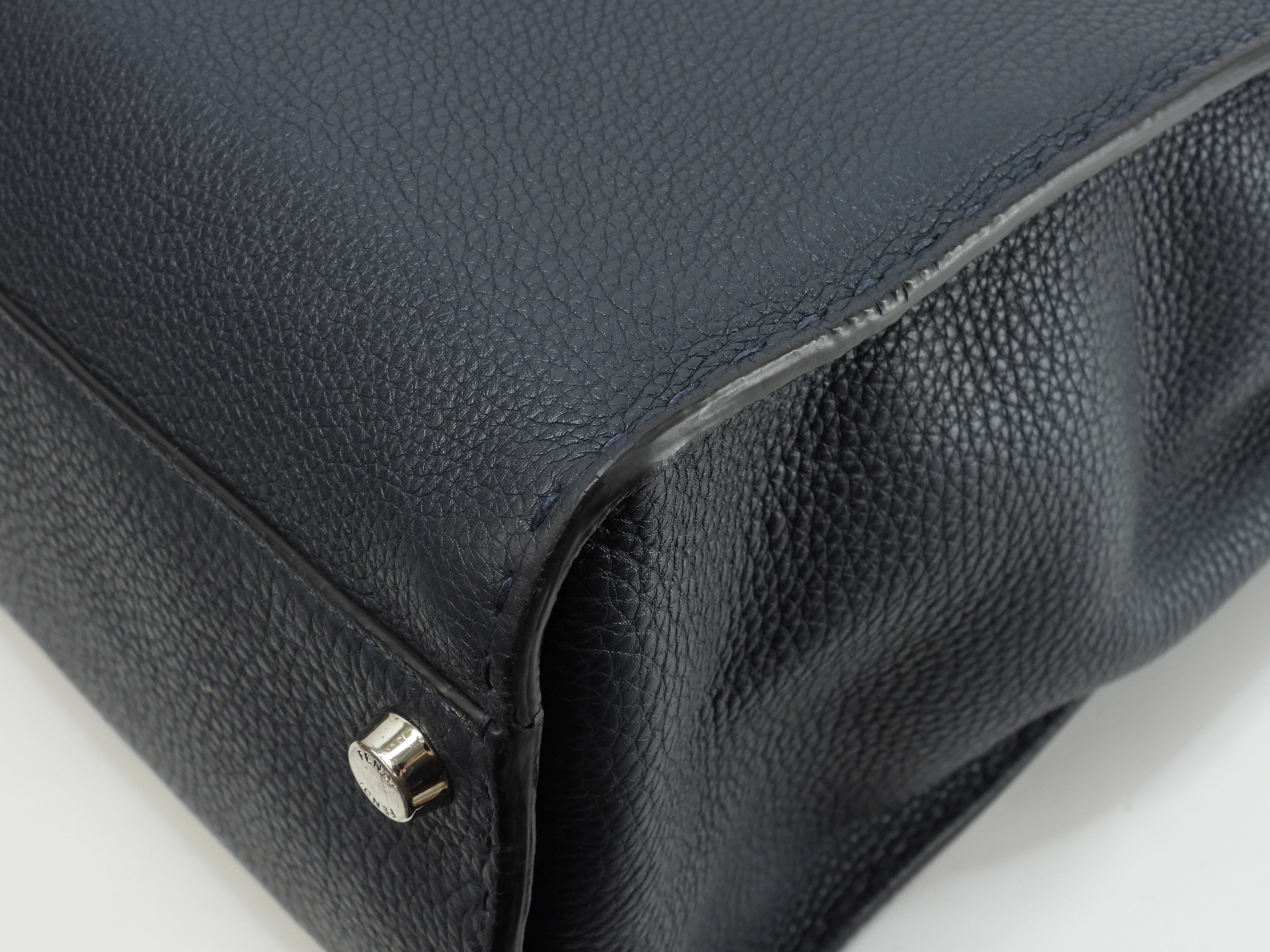 Fendi Peekaboo grande in pelle Selleria blu, borsa a mano da uomo, borsa a tracolla, in ottime condizioni @ 25