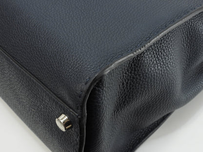 Fendi Peekaboo grande in pelle Selleria blu, borsa a mano da uomo, borsa a tracolla, in ottime condizioni @ 25
