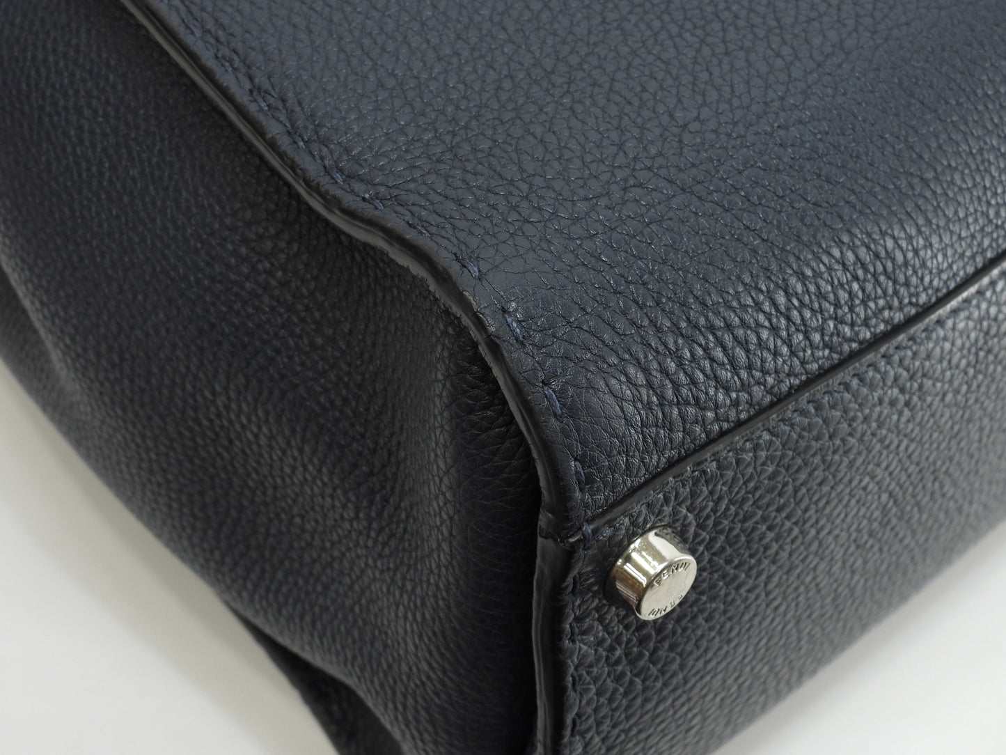 Fendi Peekaboo grande in pelle Selleria blu, borsa a mano da uomo, borsa a tracolla, in ottime condizioni @ 25