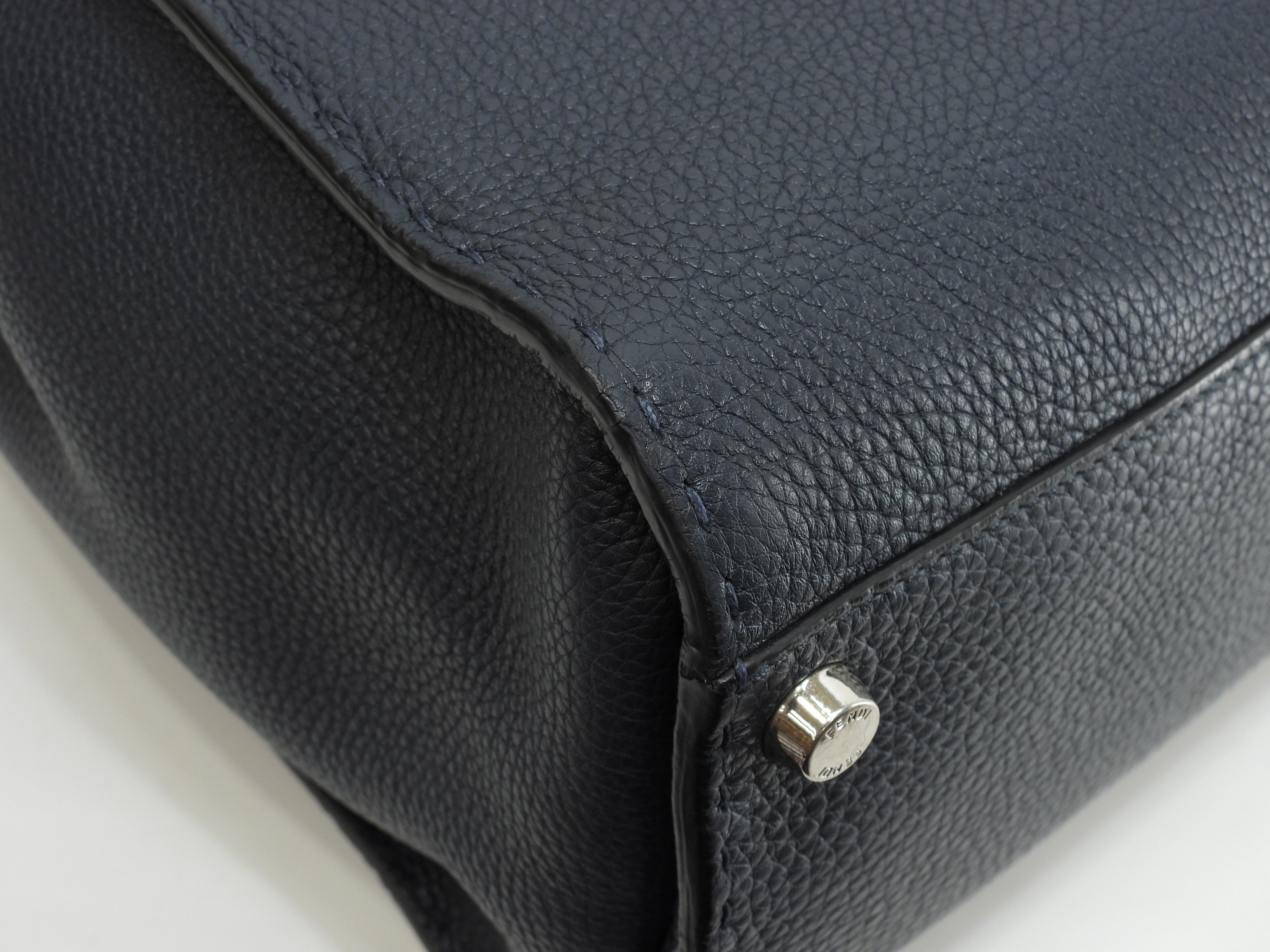 Fendi Peekaboo grande in pelle Selleria blu, borsa a mano da uomo, borsa a tracolla, in ottime condizioni @ 25