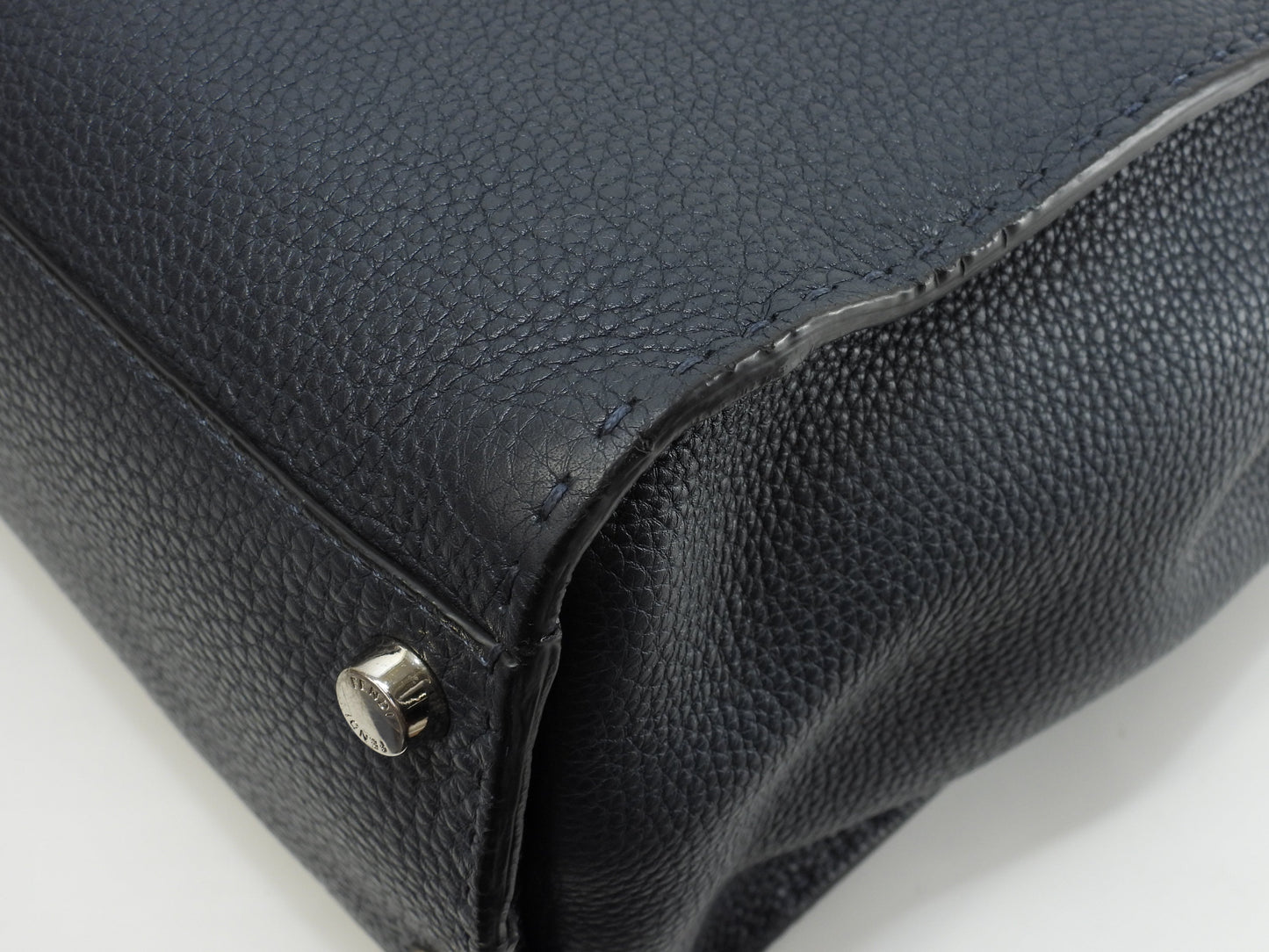 Fendi Peekaboo grande in pelle Selleria blu, borsa a mano da uomo, borsa a tracolla, in ottime condizioni @ 25