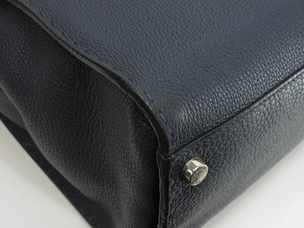 Fendi Peekaboo grande in pelle Selleria blu, borsa a mano da uomo, borsa a tracolla, in ottime condizioni @ 25
