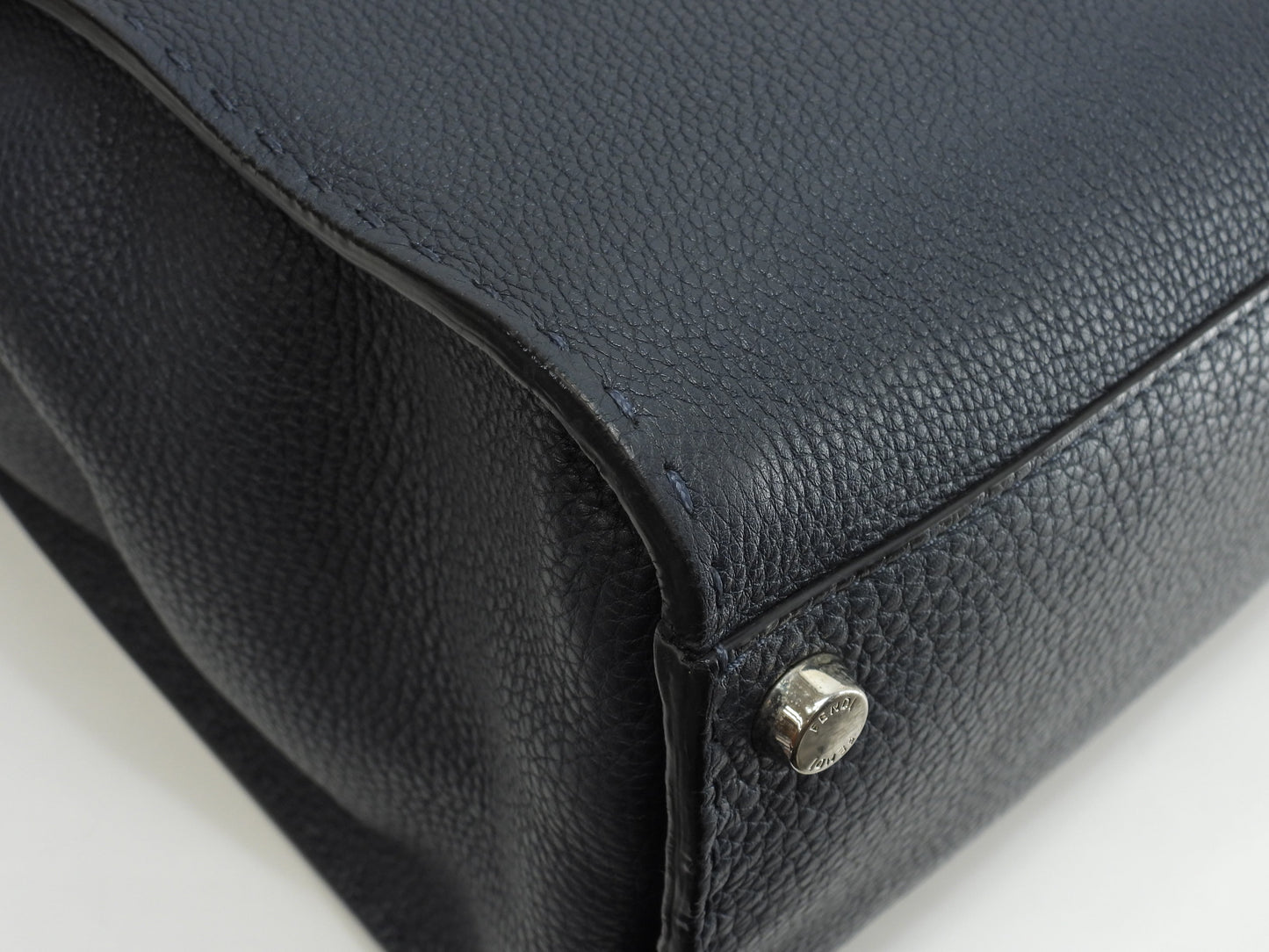 Fendi Peekaboo grande in pelle Selleria blu, borsa a mano da uomo, borsa a tracolla, in ottime condizioni @ 25