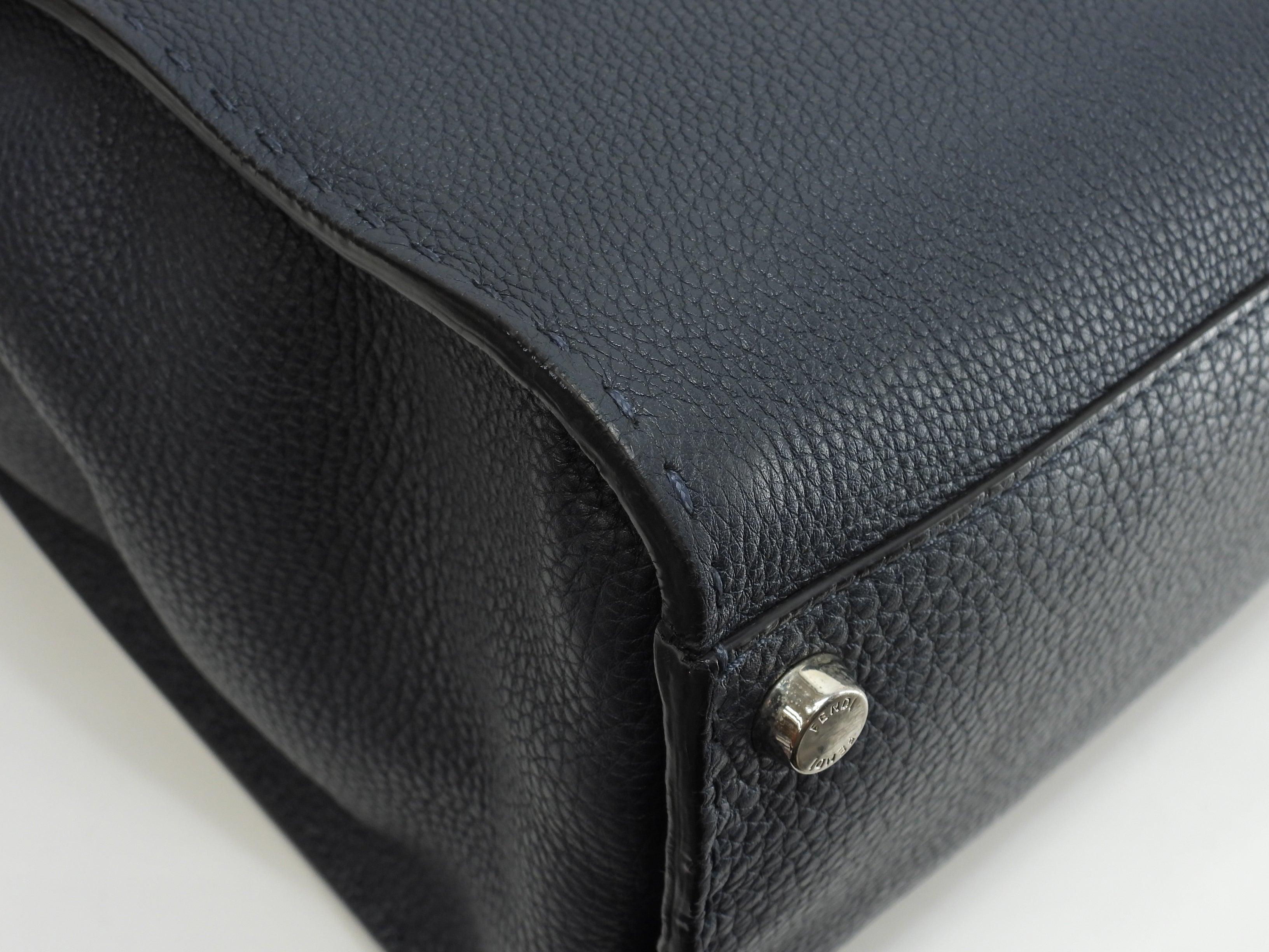 Fendi Peekaboo grande in pelle Selleria blu, borsa a mano da uomo, borsa a tracolla, in ottime condizioni @ 25