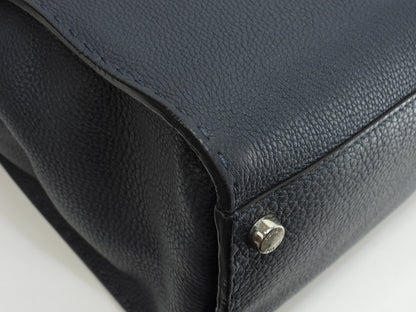 Fendi Peekaboo grande in pelle Selleria blu, borsa a mano da uomo, borsa a tracolla, in ottime condizioni @ 25