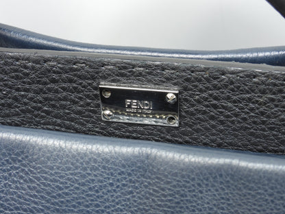 Fendi Peekaboo grande in pelle Selleria blu, borsa a mano da uomo, borsa a tracolla, in ottime condizioni @ 25